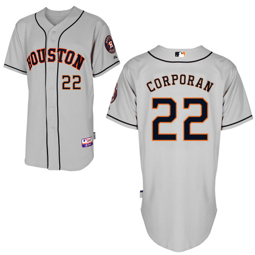 Carlos Corporan #22 Youth Baseball Jersey-Houston Astros Authentic Road Gray Cool Base MLB Jersey